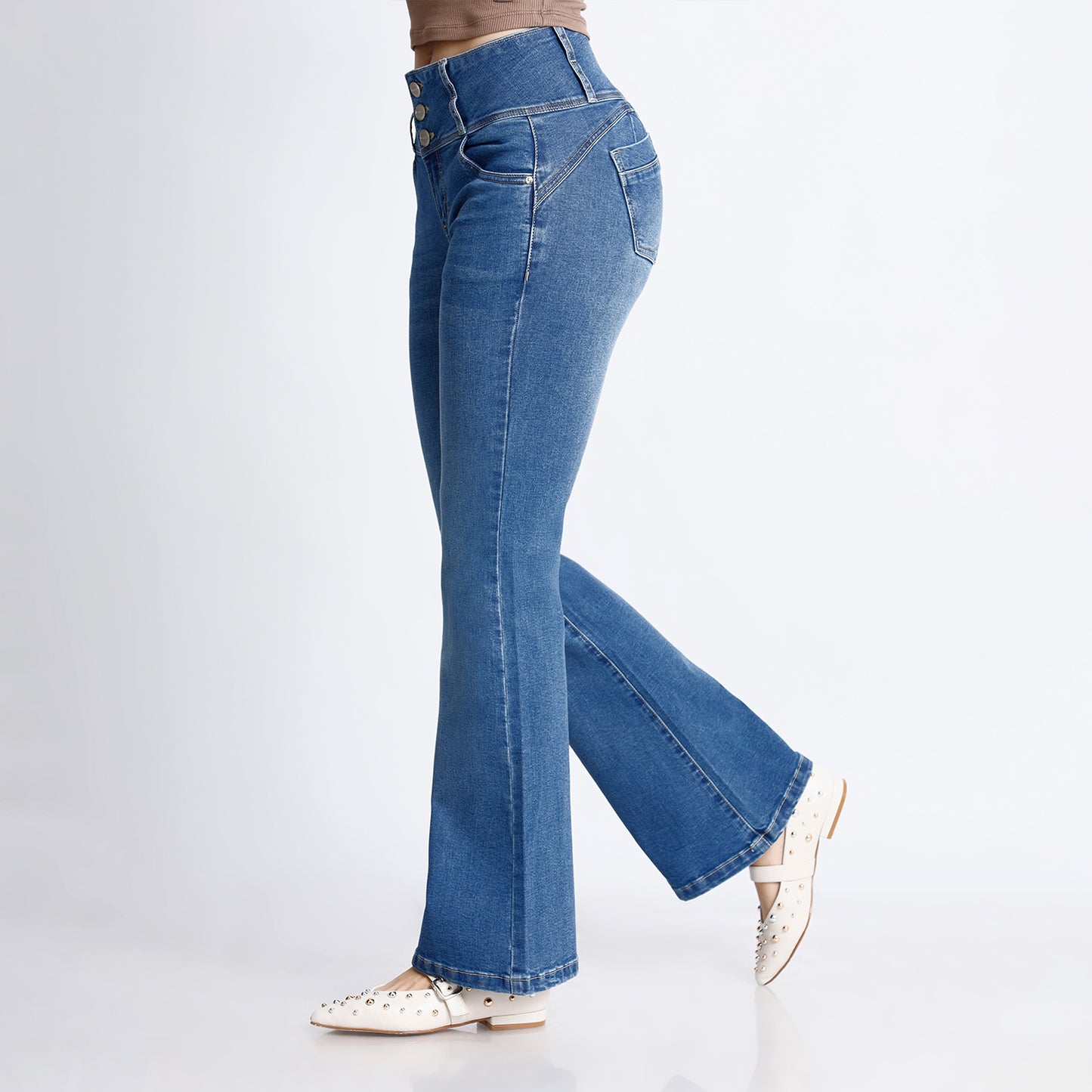 Pantalón Karolina Cintura Flare Push Up 3b Cristal Moteado