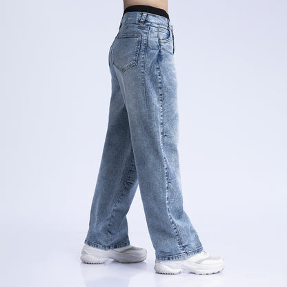 Jean Cintura Baggy Loose Cristal Focalizado
