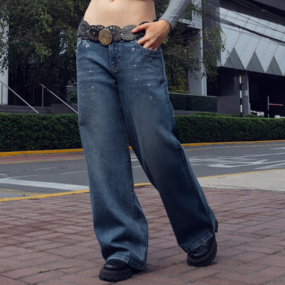 Pantalón K15101 Wide Leg Cadera 1b Pepper Frosteado