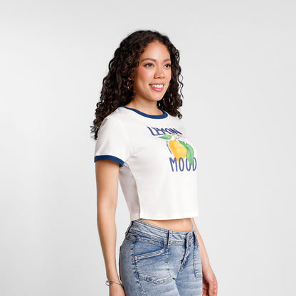 Polo Lary Crop - Acero