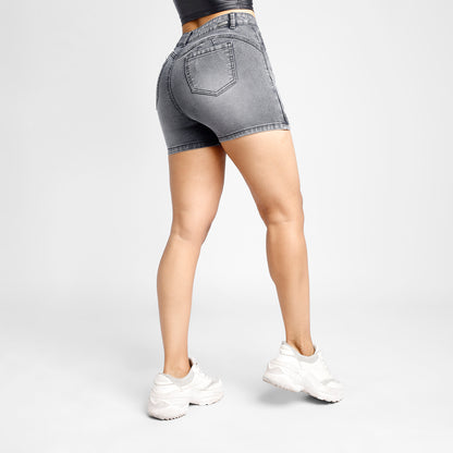 Falda Short a la cintura - Plomo Claro