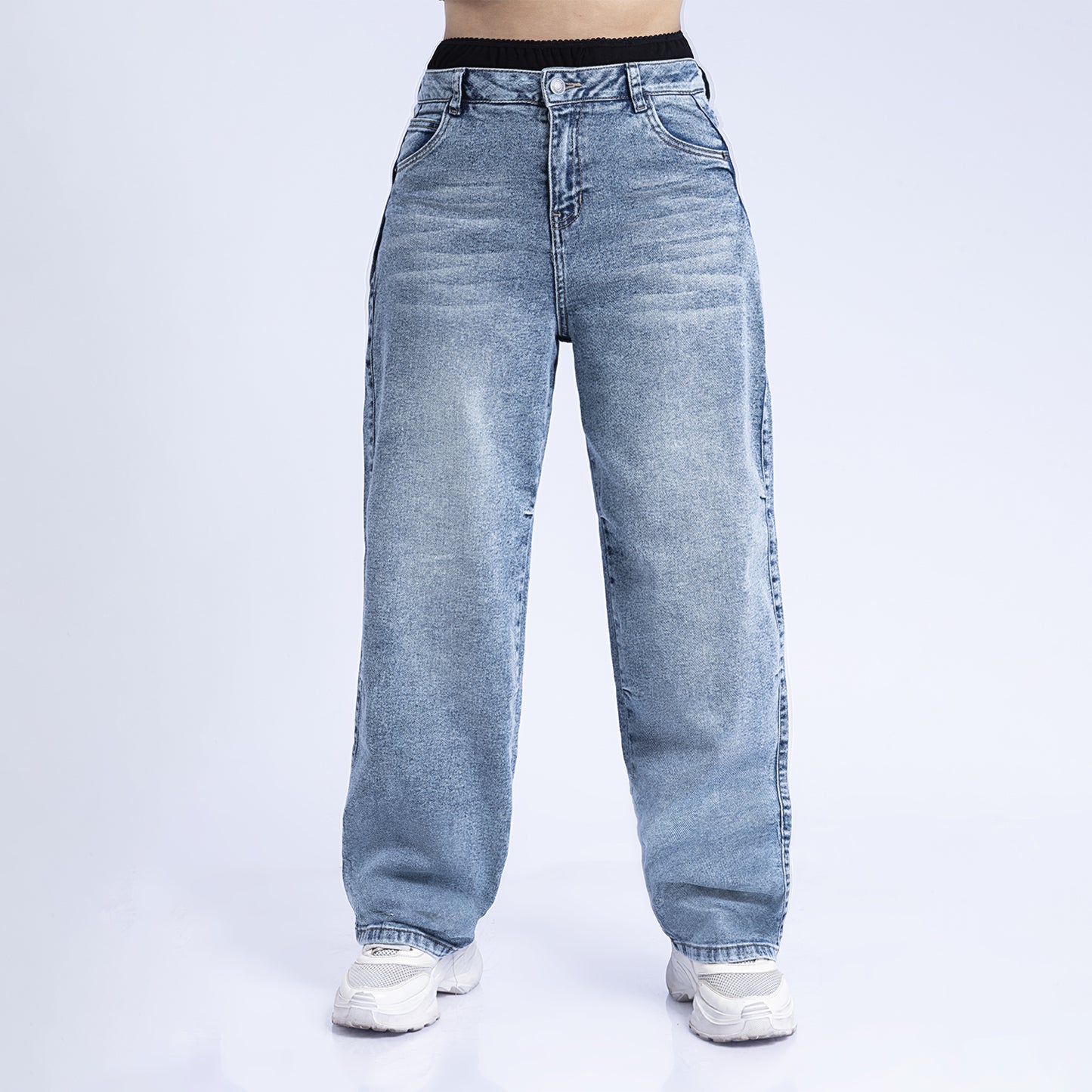 Jean Cintura Baggy Loose Cristal Focalizado
