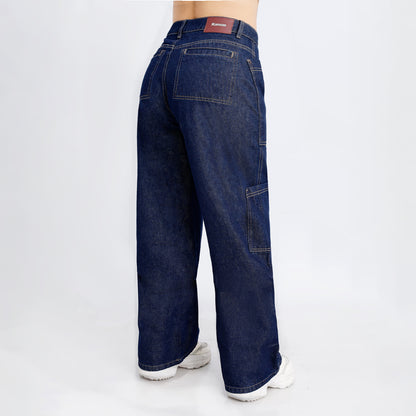 Jean Cintura Wide Leg Raw Natural
