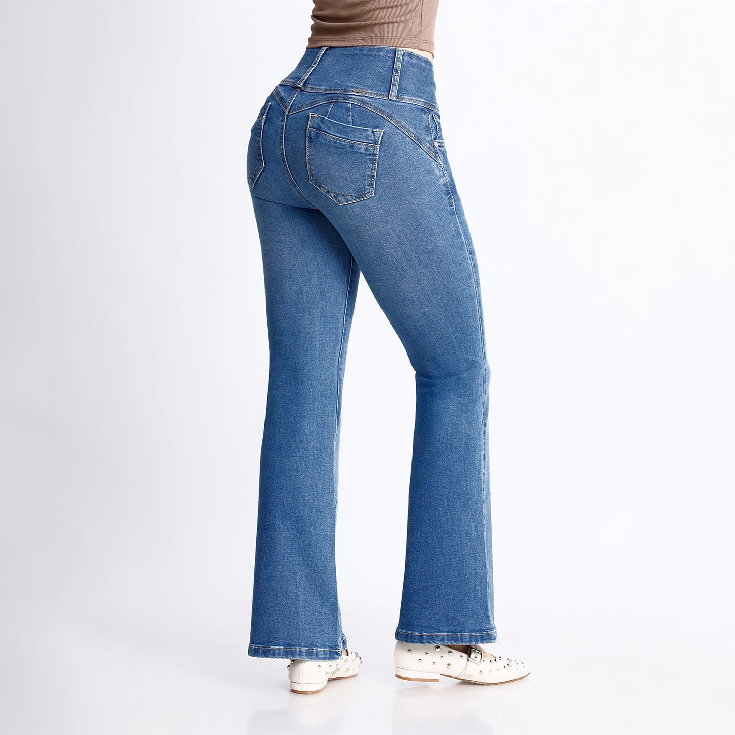 Pantalón Karolina Cintura Flare Push Up 3b Cristal Moteado