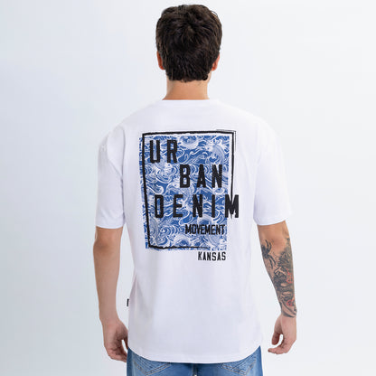 Polo de Caballero Cuello Redondo con Estampado