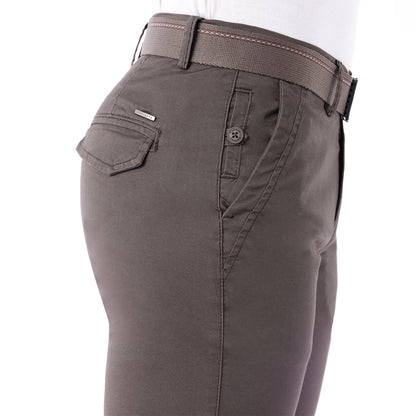 Pantalón Drill Regular con Correa – Marrón