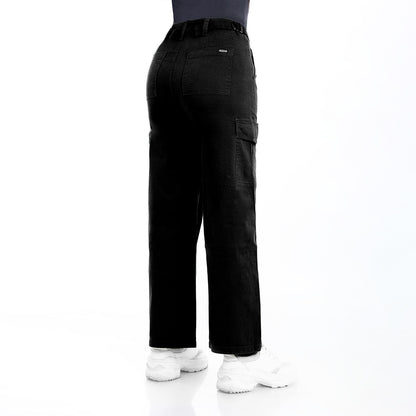 Pantalón Cintura Palazzo Cargo Negro