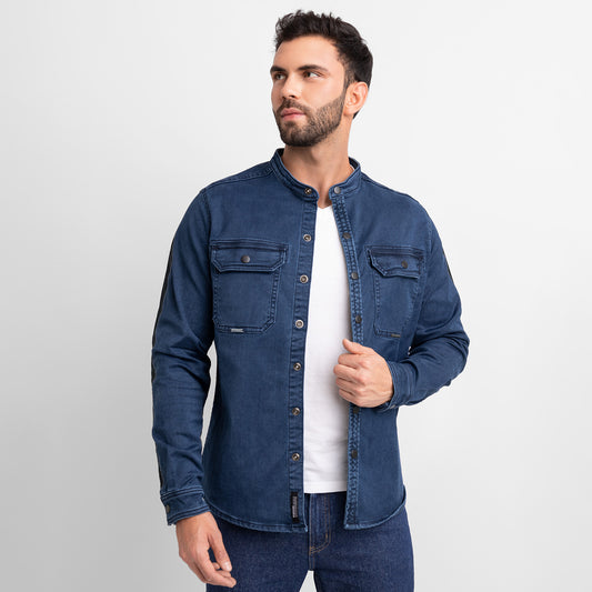 Camisaco hombre azul