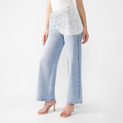 Pantalón Violeta Cintura Wide Leg