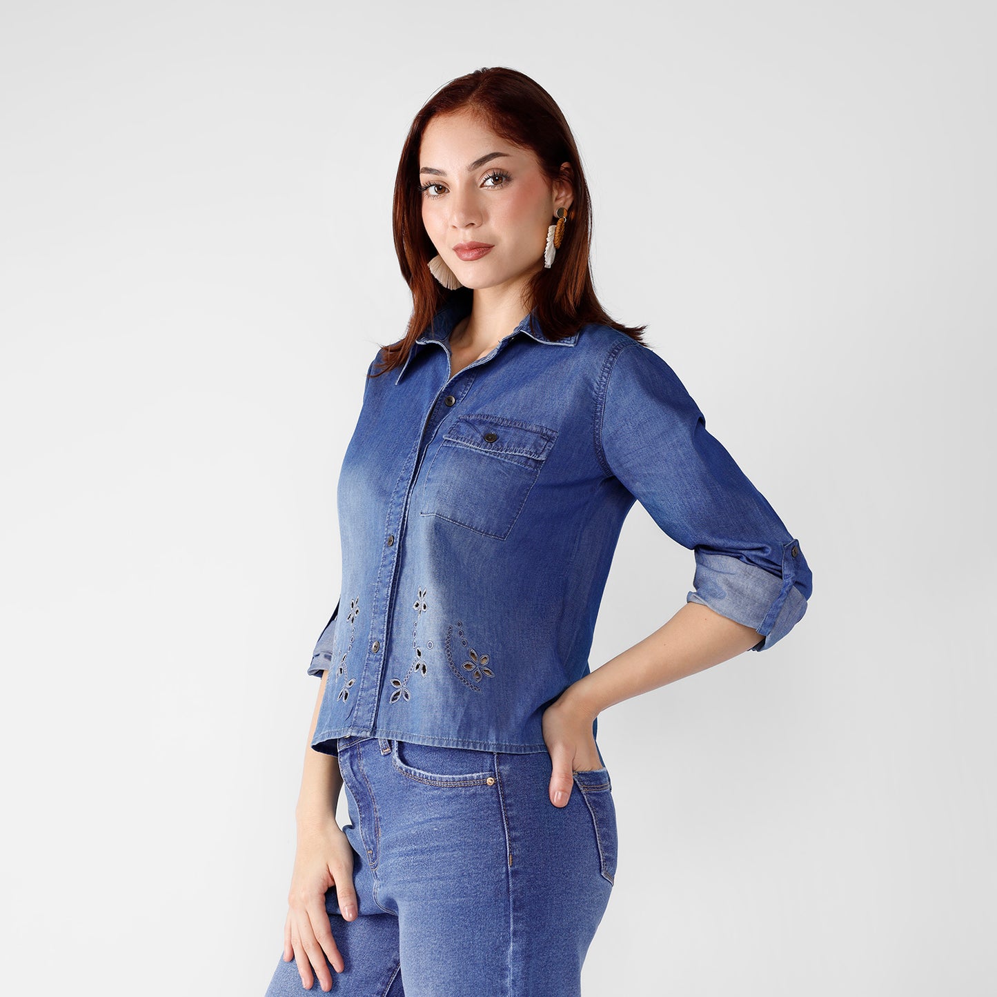 Blusa Dama Annie Manga Larga