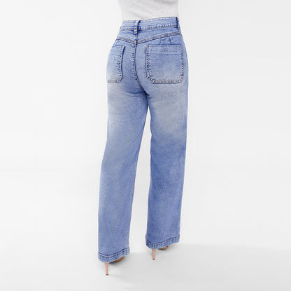 Pantalón Jean Bonnie Cintura Wide Leg