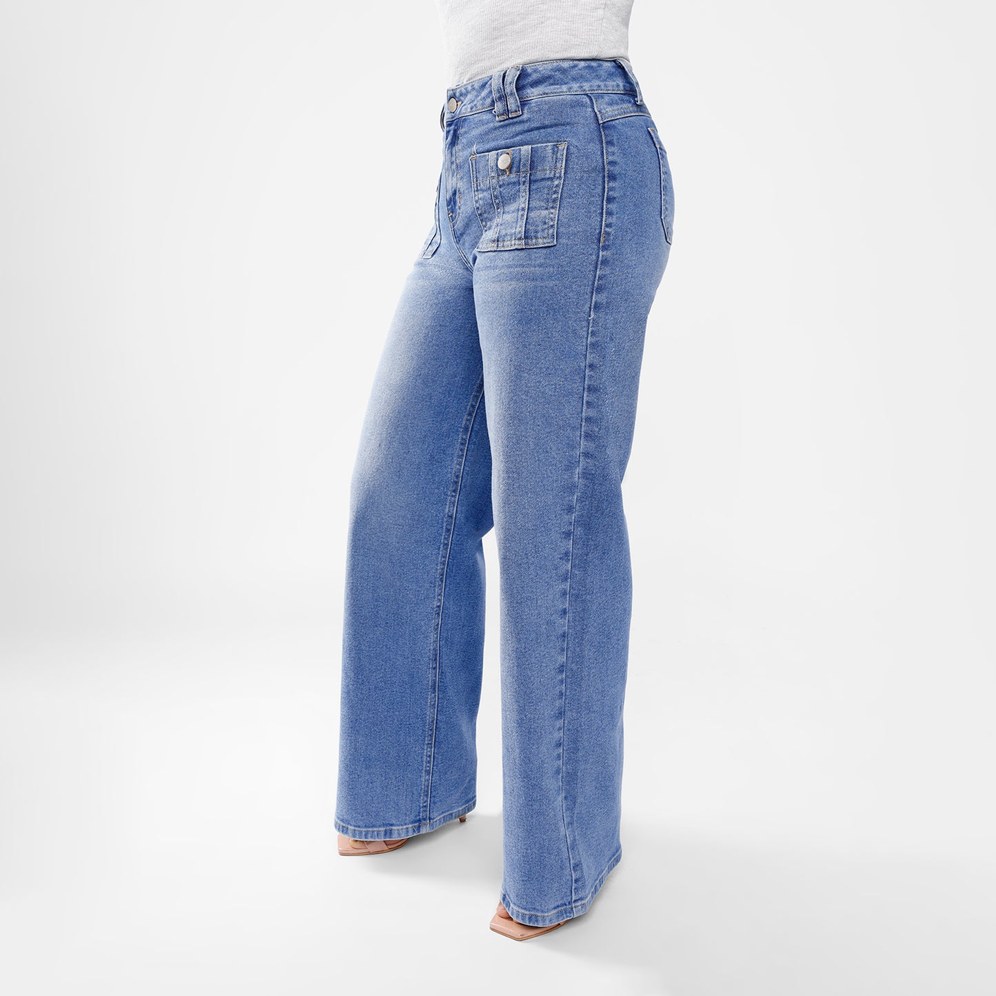 Pantalón Jean Adele Cintura Wide Leg