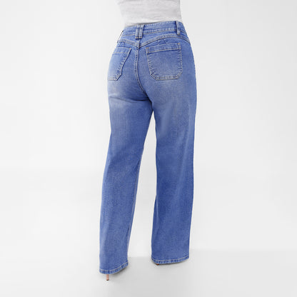 Pantalón Jean Adele Cintura Wide Leg