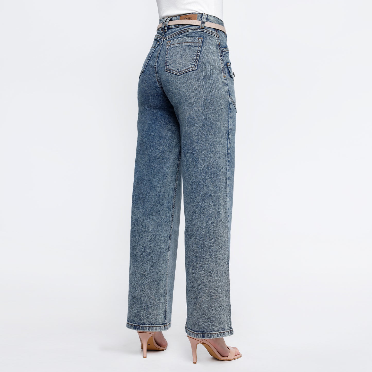 Pantalón Raquel Cintura Wide Leg C/correa Pepper Contaminado