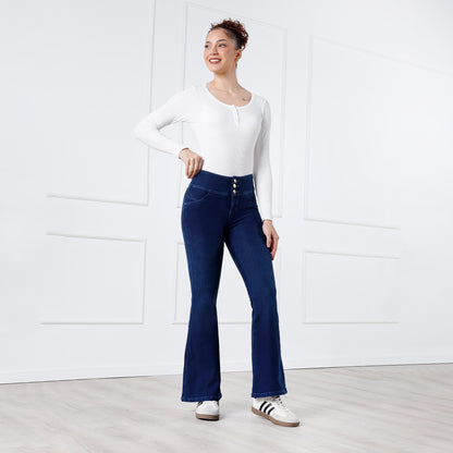 Pantalón French Terry Valeria Cintura Flare 3 Botones