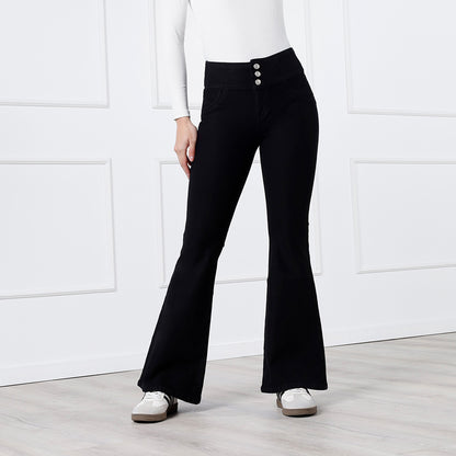 Pantalón French Terry Valeria Cintura Flare 3 Botones