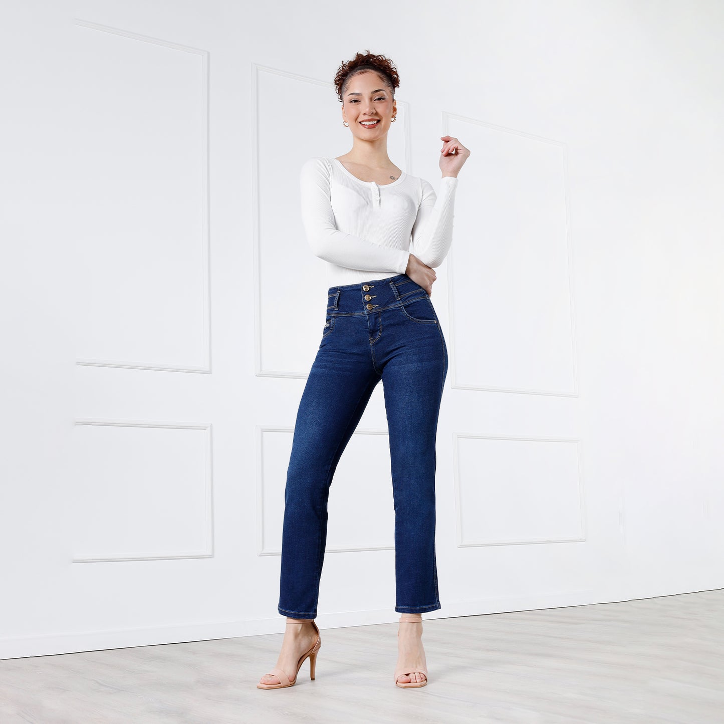 Pantalón Jean Recto Push Up Melanny