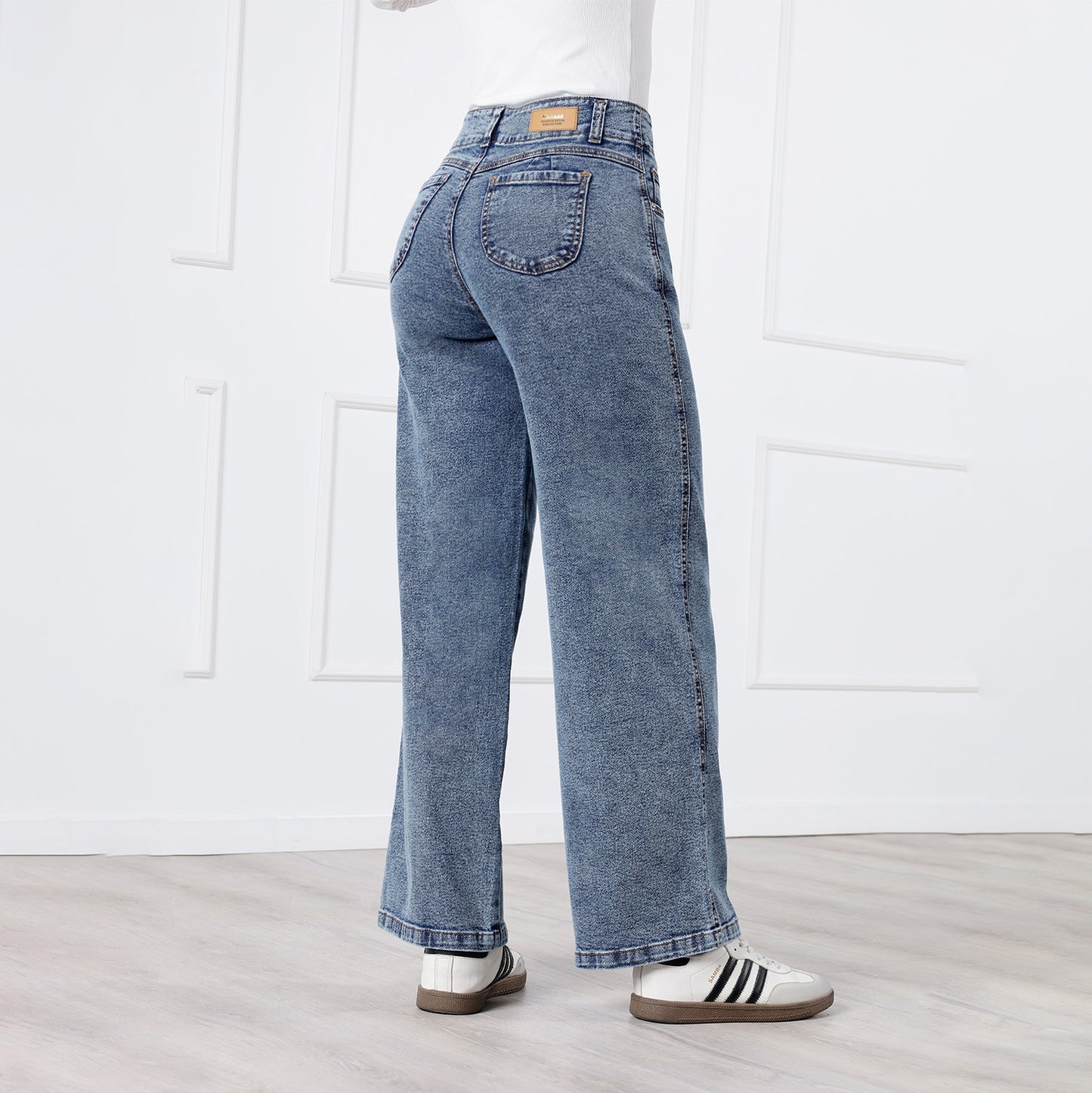 Pantalón Jean Gaela Cristal Wide Leg 2 botones