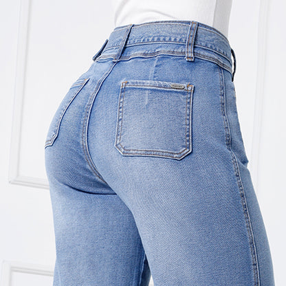Pantalón Jean Adasa Wide Leg con Correa
