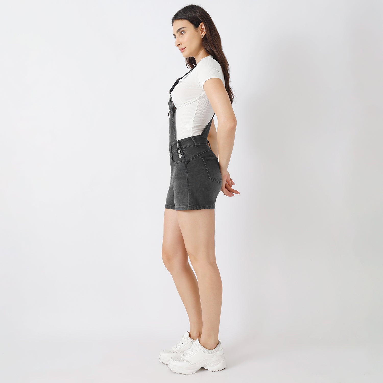 Overol discount short blanco