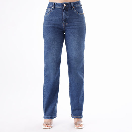 Jean Cintura Straight Pepper Moteado