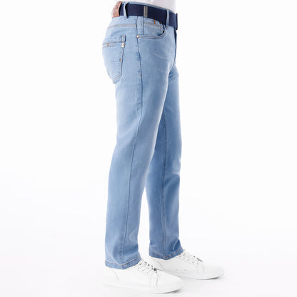 Jean Hombre Slim C/correa Celeste Cont.