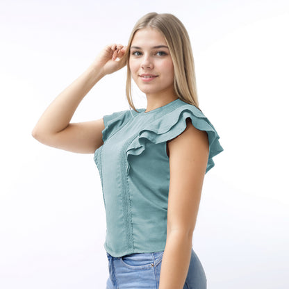 Blusa Mujer Verde Cemento