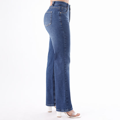 Jean Cintura Straight Pepper Moteado