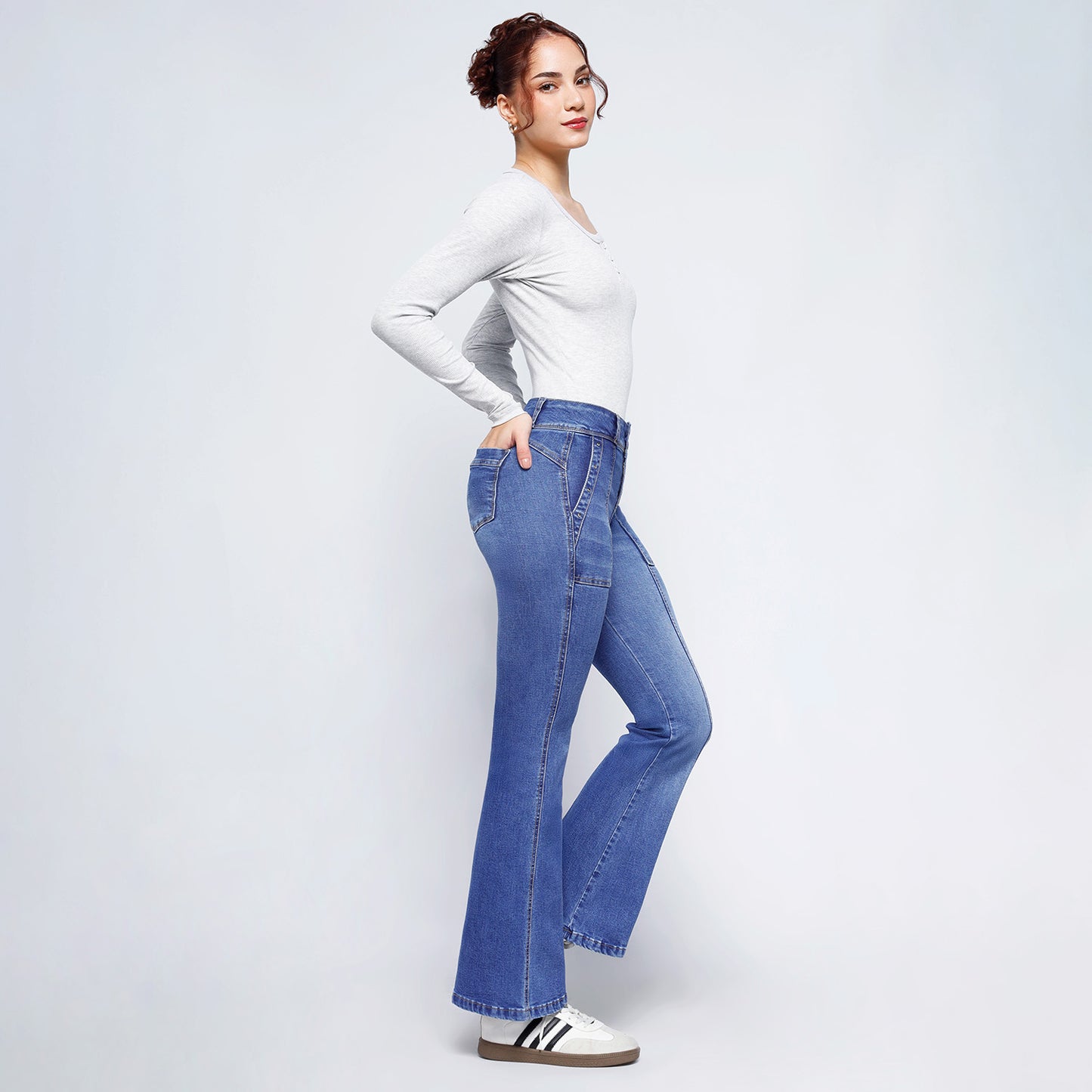 Pantalon Jean Cintura Flare