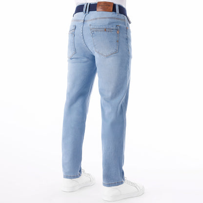 Jean Hombre Slim C/correa Celeste Cont.