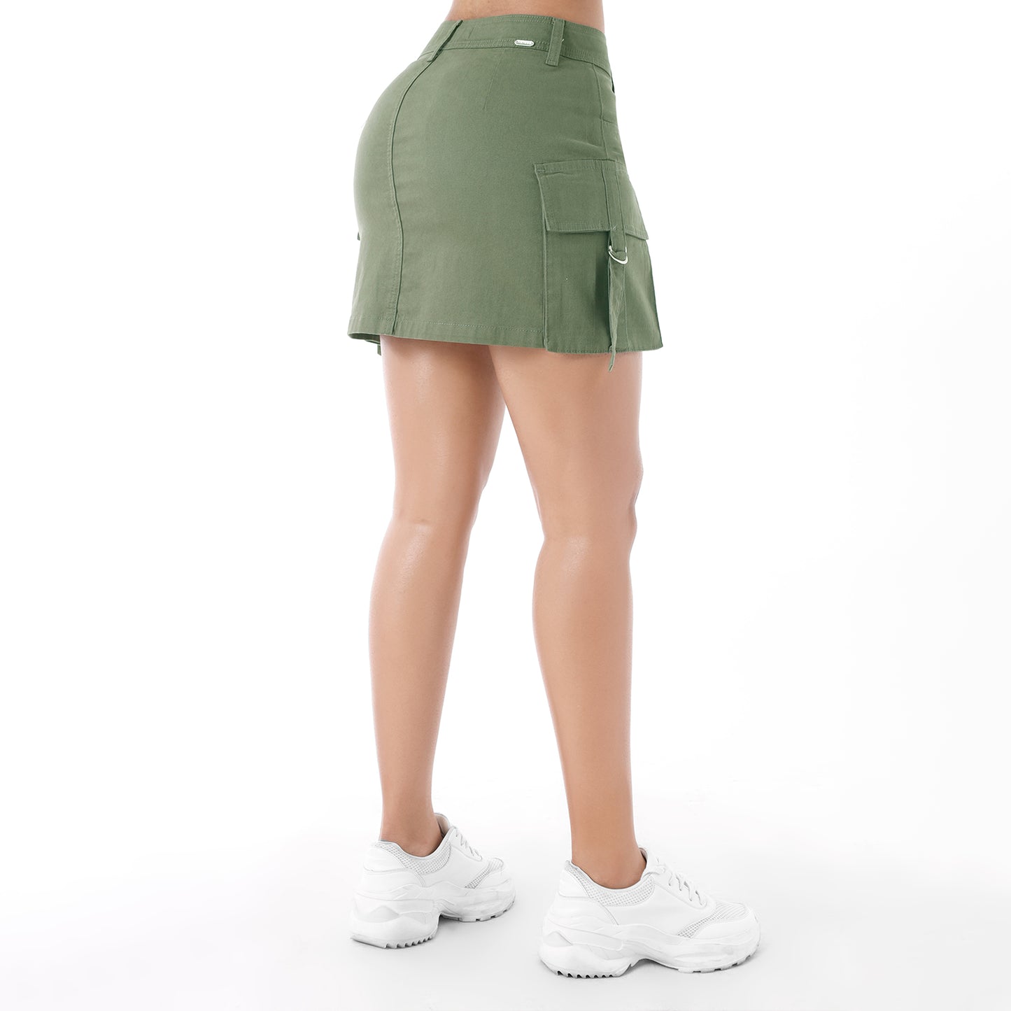 Falda Drill Cargo Mujer Verde Militar