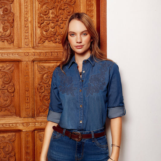 Blusa Dama Molly Manga Larga