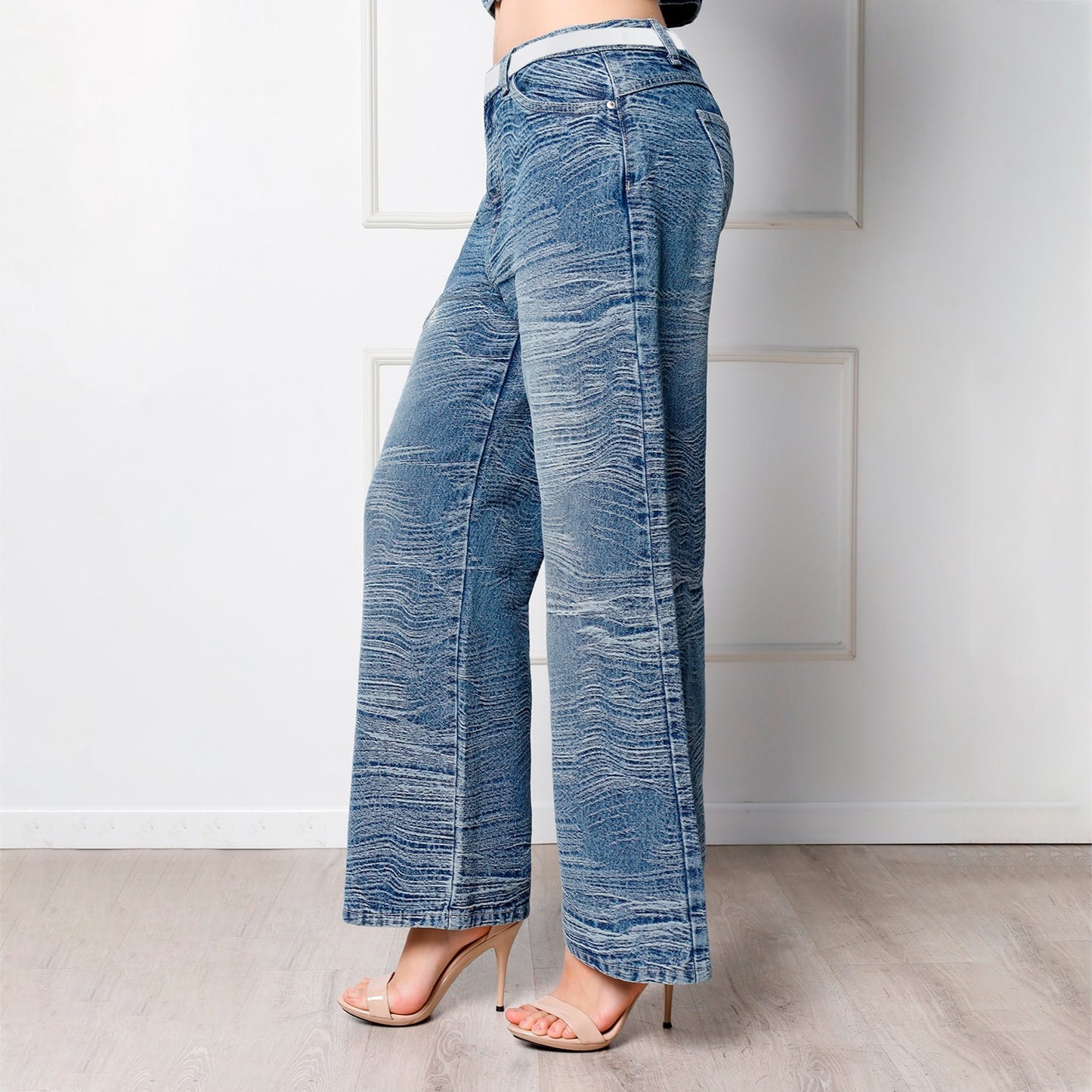 Pantalón Dama Alba Cintura Wide Leg con Correa