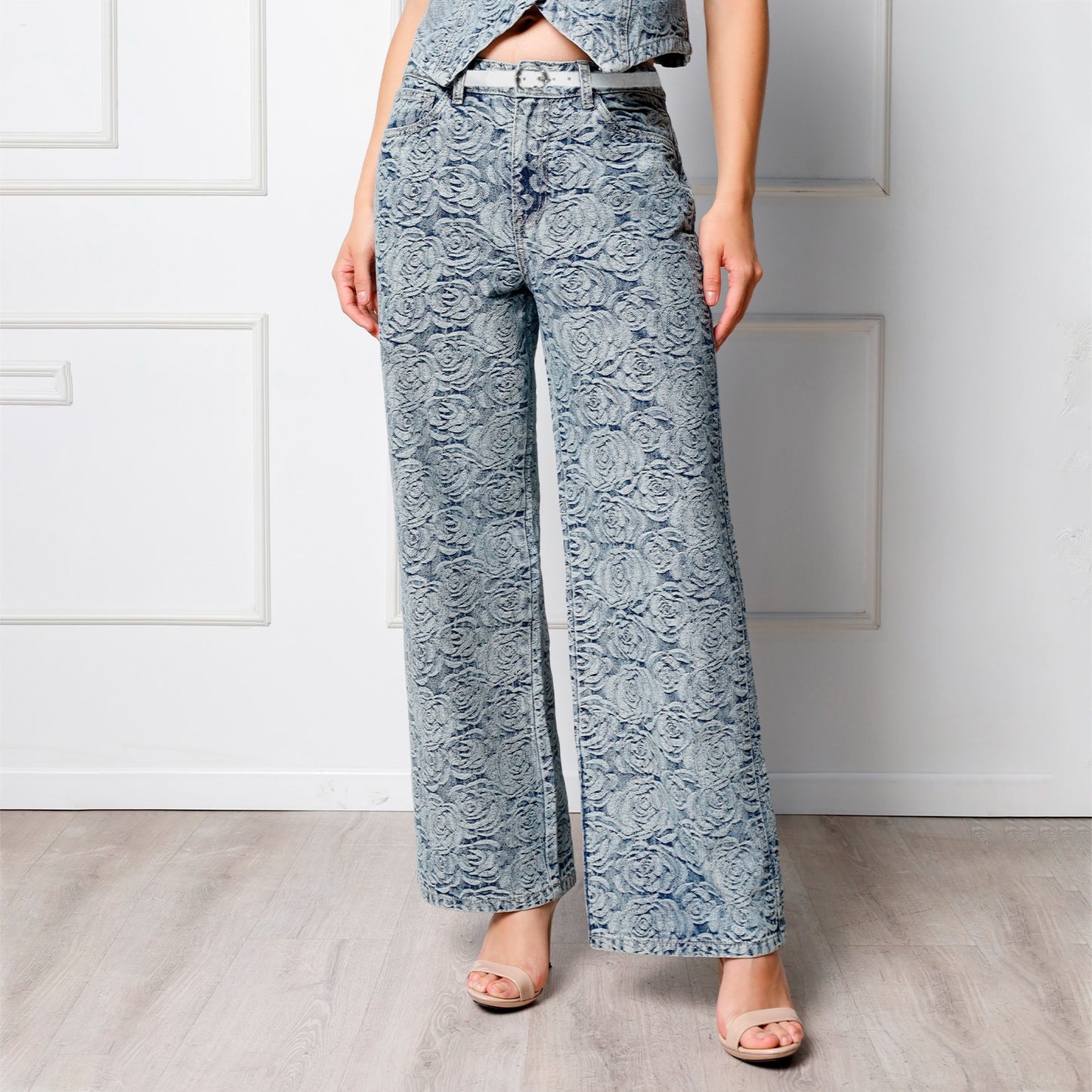 Pant. Dama Alba Cintura Wide Leg C/Correa