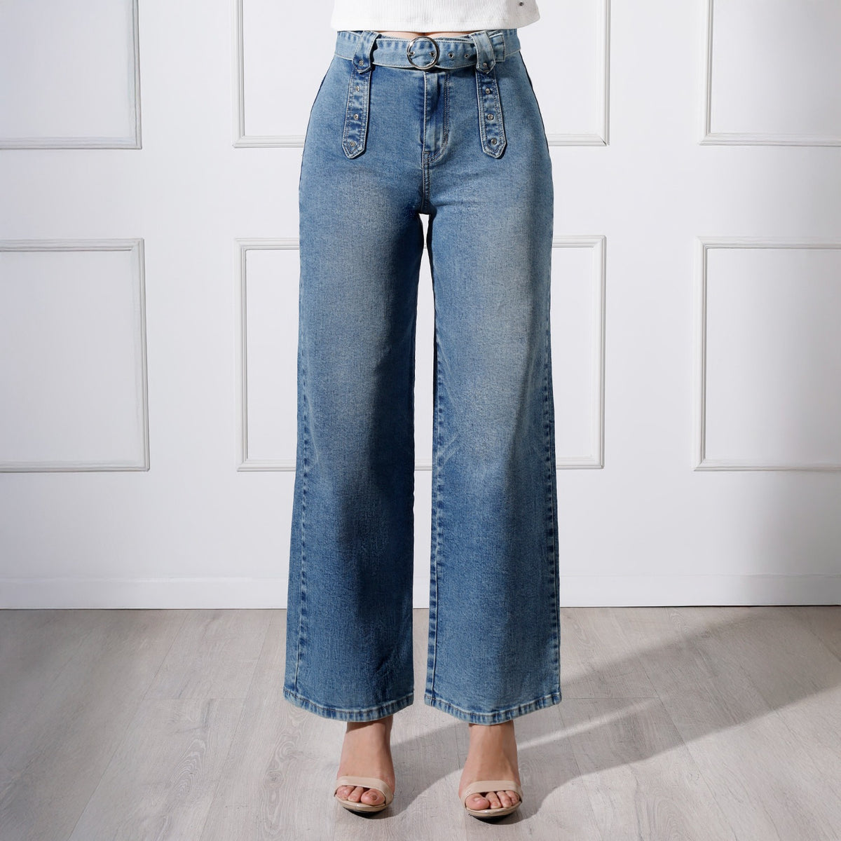 Pantalón Dama Kylie Cintura Wide Leg C/correa