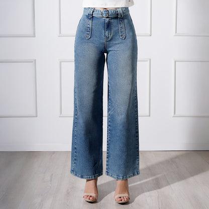 Pantalón Dama Kylie Cintura Wide Leg C/correa