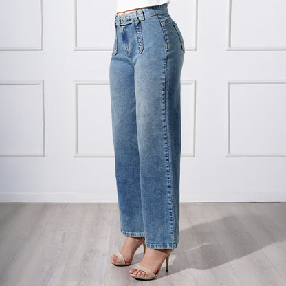 Pantalón Dama Kylie Cintura Wide Leg C/correa