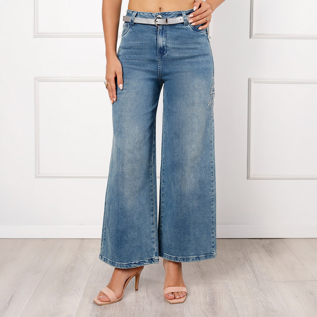 Pantalón Culotte  Lizza Con Bordado
